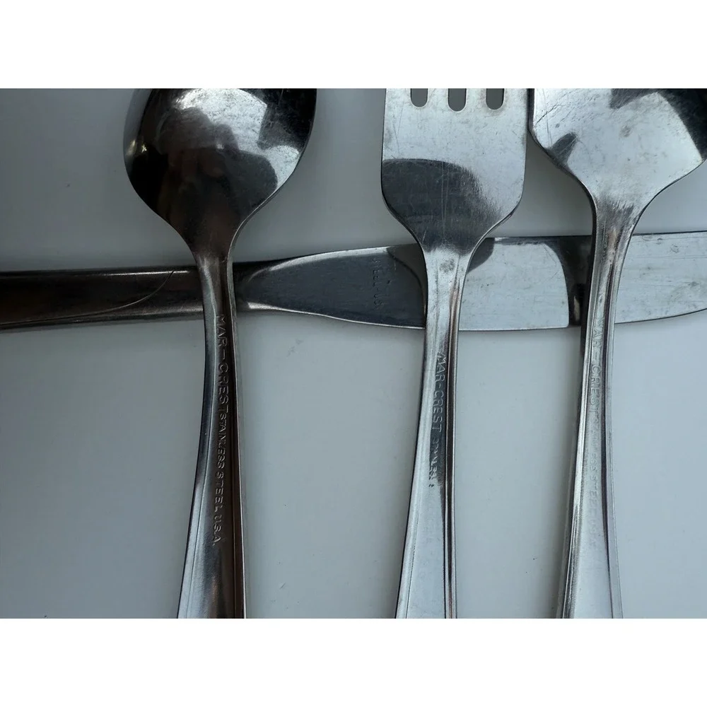 Lot of 4 Mar-Crest Starburst Stainless Steel Flatware 7